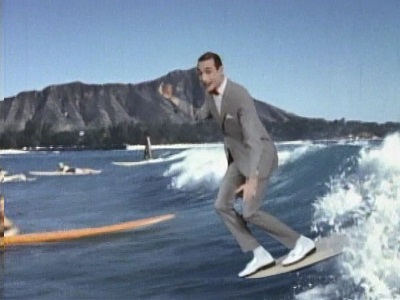 Pee-Wee's Playhouse surfing